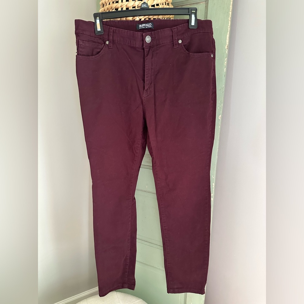Buffalo by David Bitton Maroon Skinny Dress Pants 12